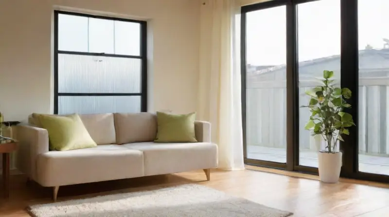 Sala acogedora combinando tecnología y comodidad