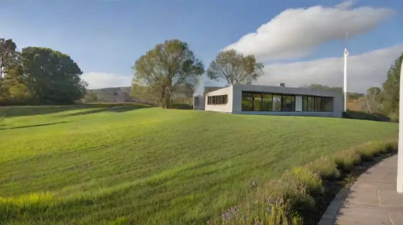 Hogar moderno en un paisaje sereno