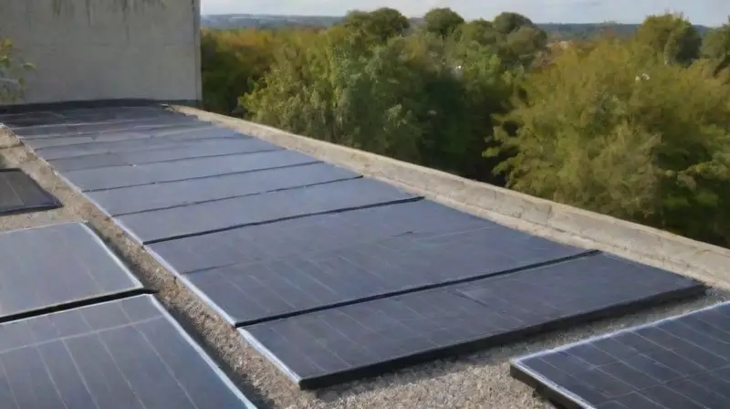 Tejado con paneles solares y entorno vibrante