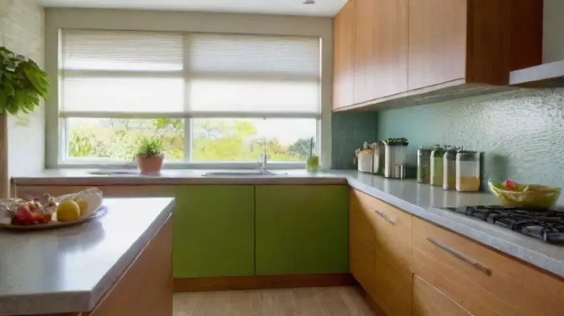 Cocina moderna y luminosa con detalles sostenibles